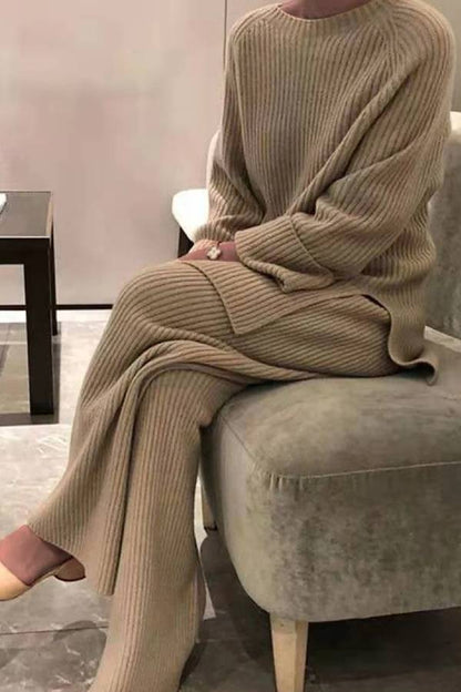 Trajes de rayas de punto acanalado de moda