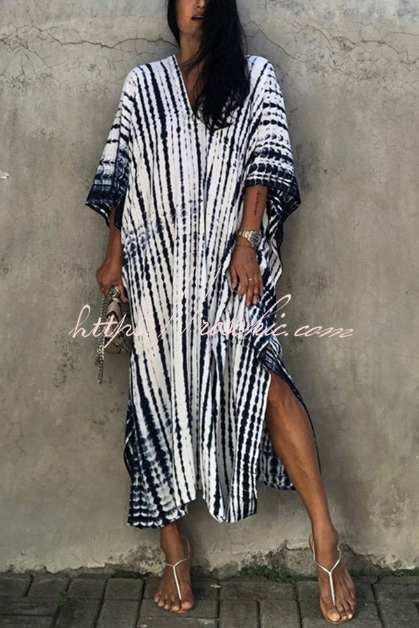 Live Freely Tie Dye Boho Loose Cover-up Dress