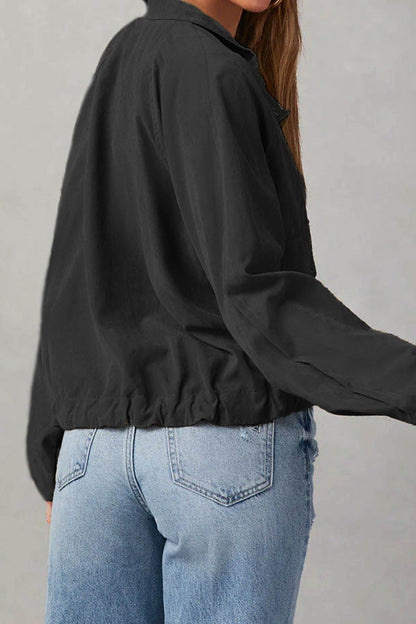 Chaqueta midi de dos bolsillos con múltiples botones y solapa de cuadros cepillados
