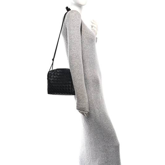 Nappa Intrecciato Small Loop Camera Bag Black
