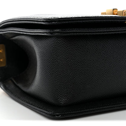 Caviar Quilted Small Boy Flap Black