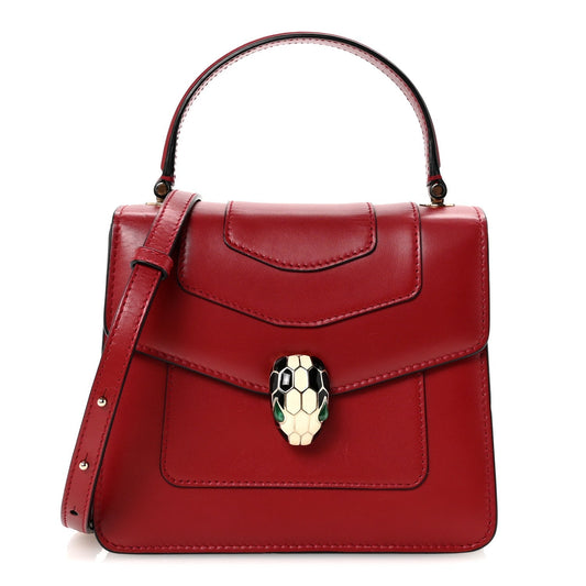 Calfskin Serpenti Forever Top Handle Red