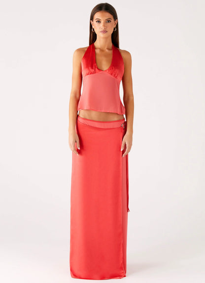 Pollie Halter Top - Coral