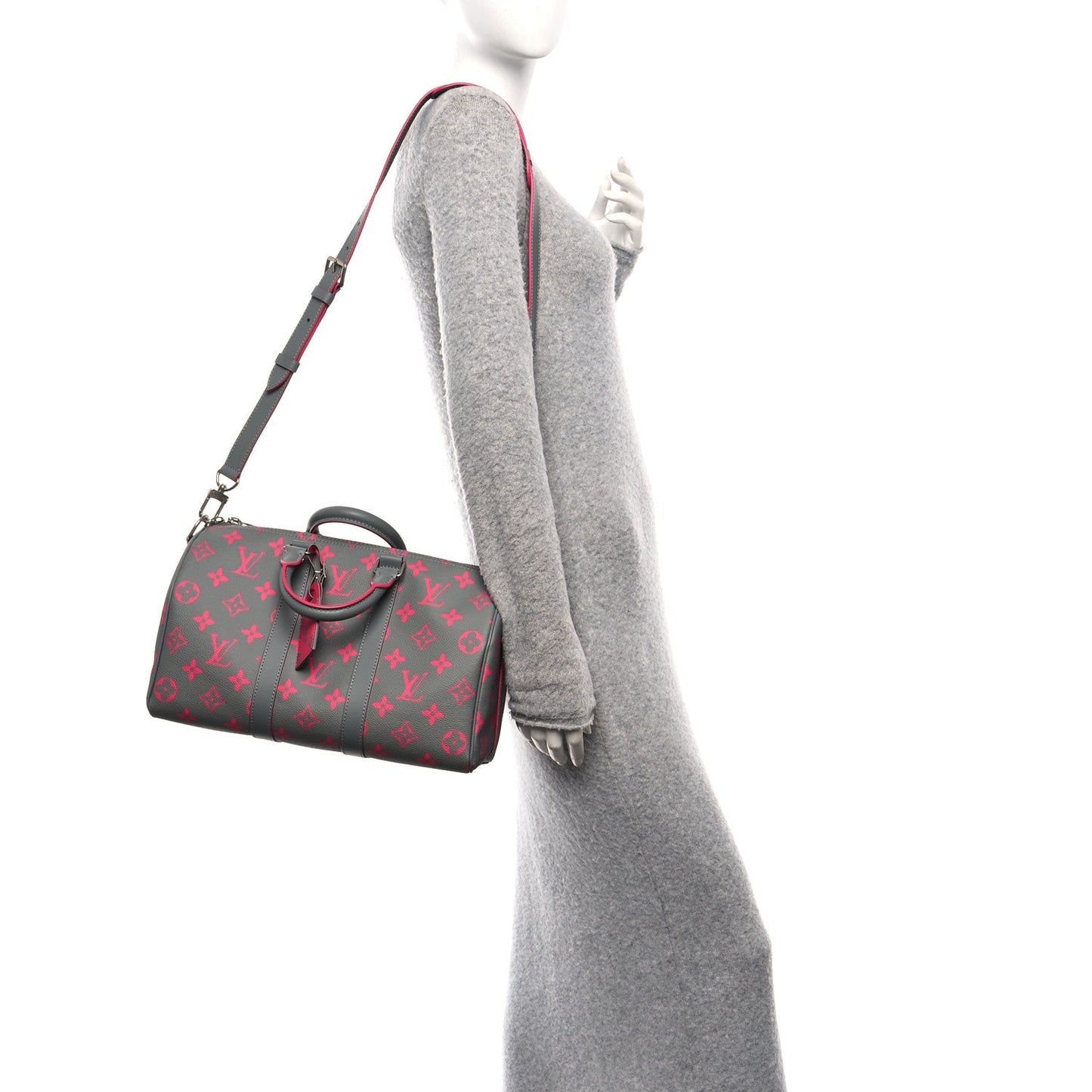 Monogram Glow Up Keepall Bandouliere 35 Grey Pink