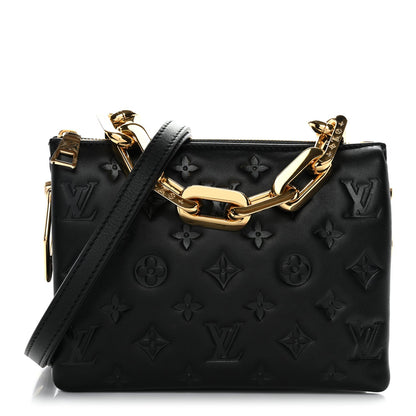 Lambskin Embossed Monogram Coussin BB Black