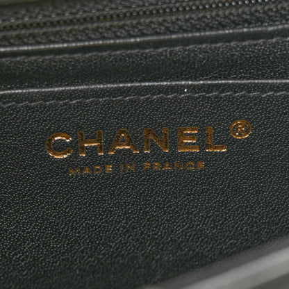 Lambskin Quilted Mini Rectangular Flap Black