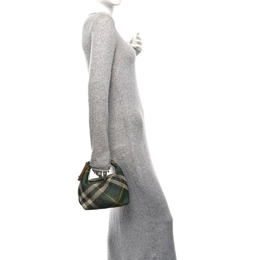 Canvas Knitted Check Mini Peg Duffle Bag Ivy
