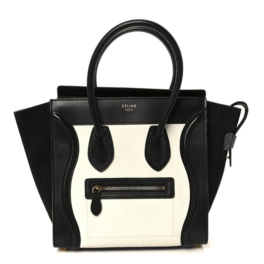 Bullhide Calfskin Micro Bi-Color Luggage Black White