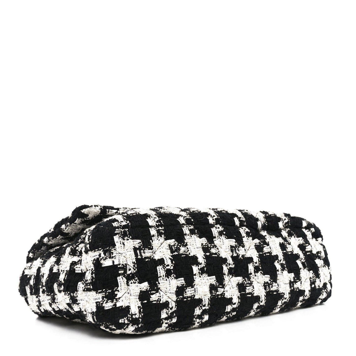 Tweed Quilted Large Chanel 19 Flap Black Ecru White