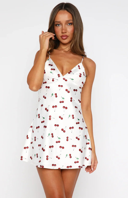 Let's Get Going Mini Dress Cherry