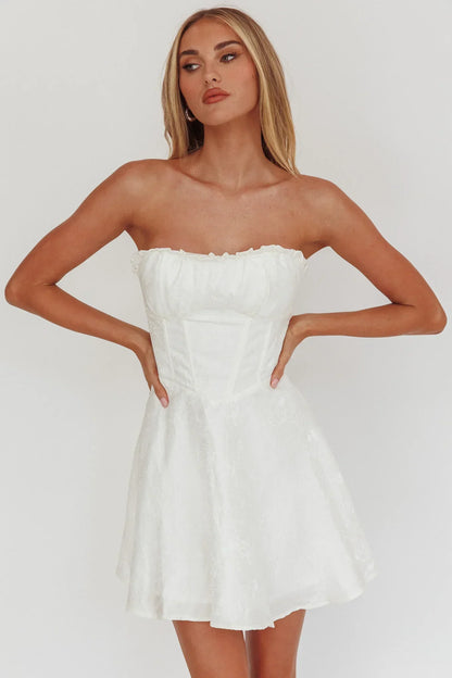 Savanna Corset Bodice Mini Dress Ivory