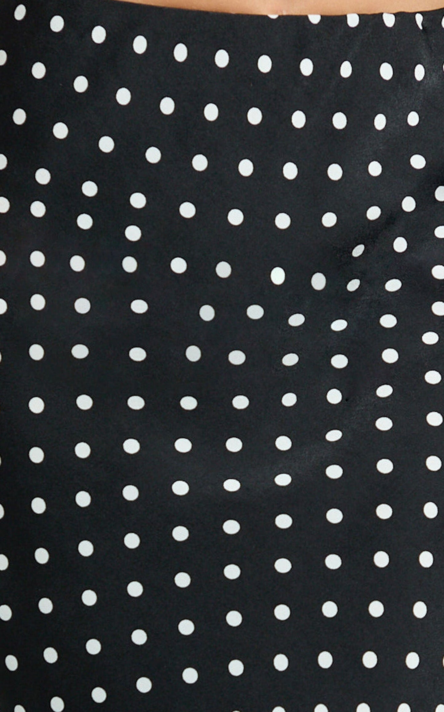 Amari Maxi Skirt - High Waisted Bias Cut Skirt in Black Polka Dot