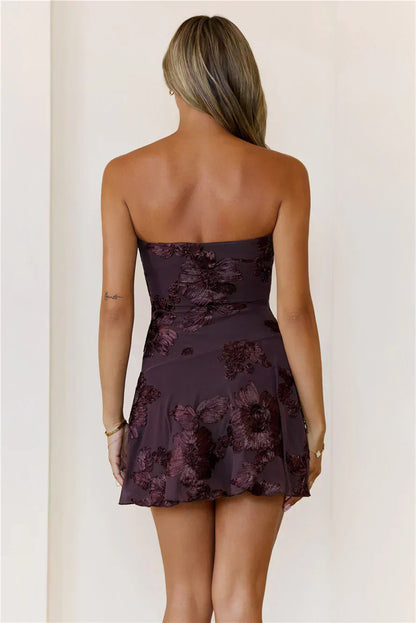 Style Files Strapless Mini Dress Brown