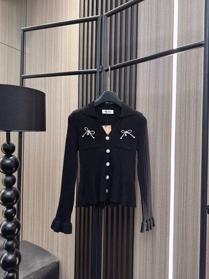 Miumiu 2025 V- Cardigan Cotton Wool