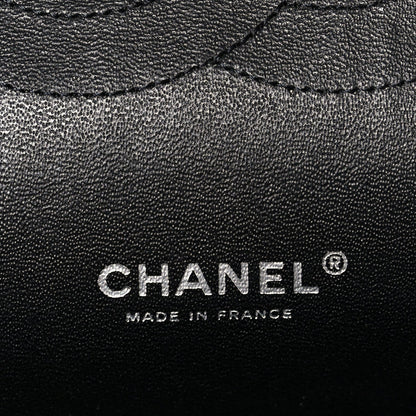 Patent Quilted Maxi Double Flap Black