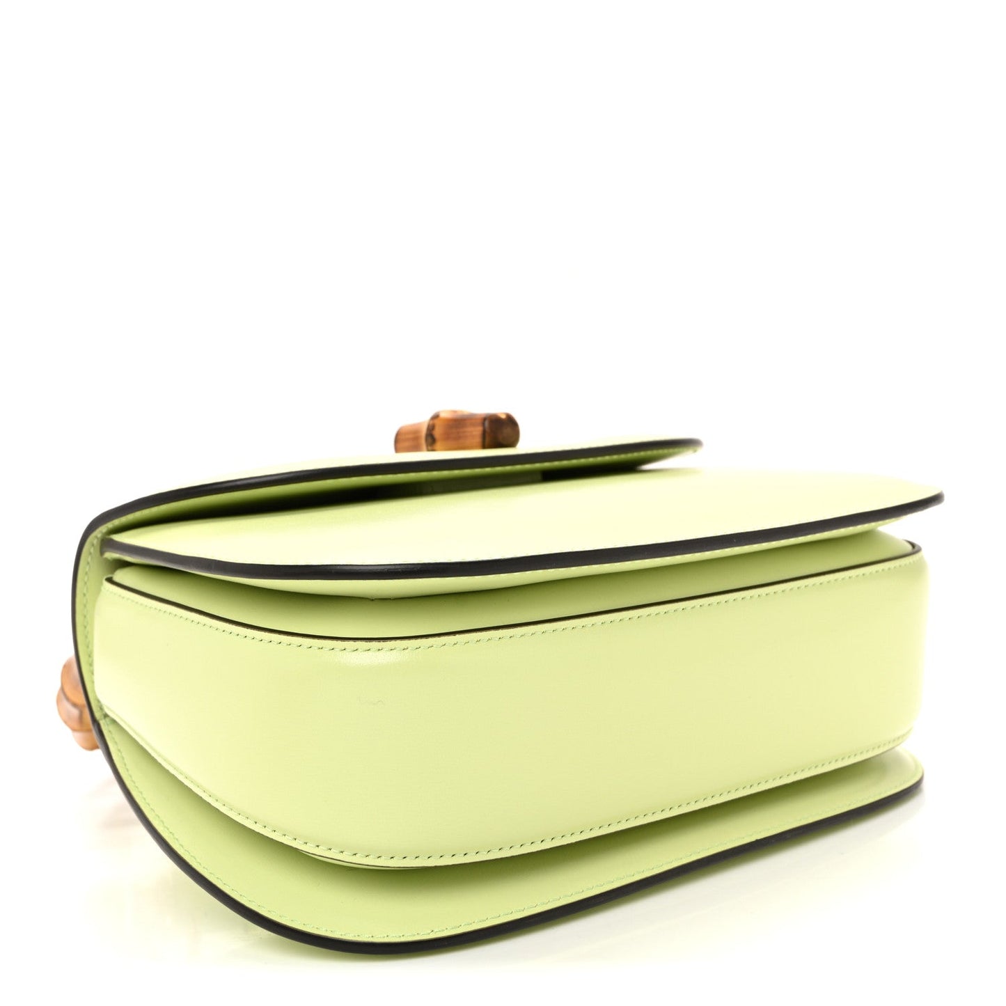 Boarded Dyana Lux Calfskin Web Small Bamboo 1947 Top Handle Bag Light Green