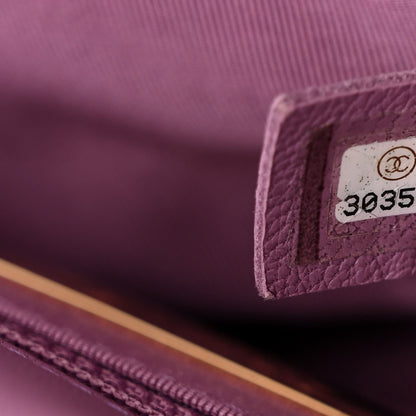 Goatskin Quilted Medium Chanel 19 Flap Purple
