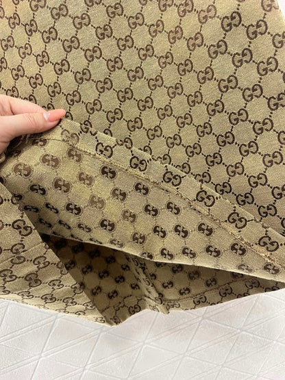 GG Mid-Length Skirt Canvas Brown Polyester Fiber
