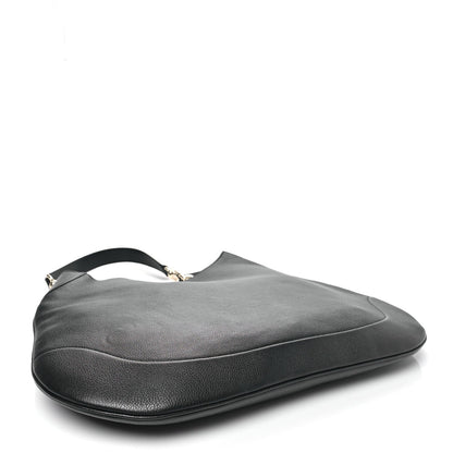Soft Grained Calfskin Maxi B Hobo Black