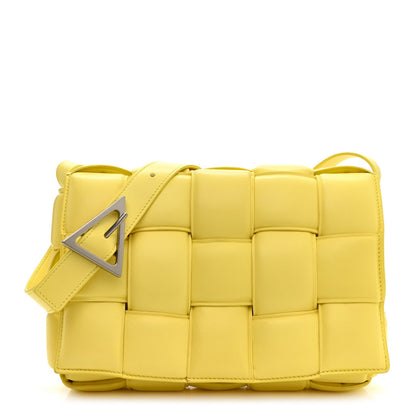 Nappa Maxi Intreccio Padded Cassette Crossbody Bag Sherbert