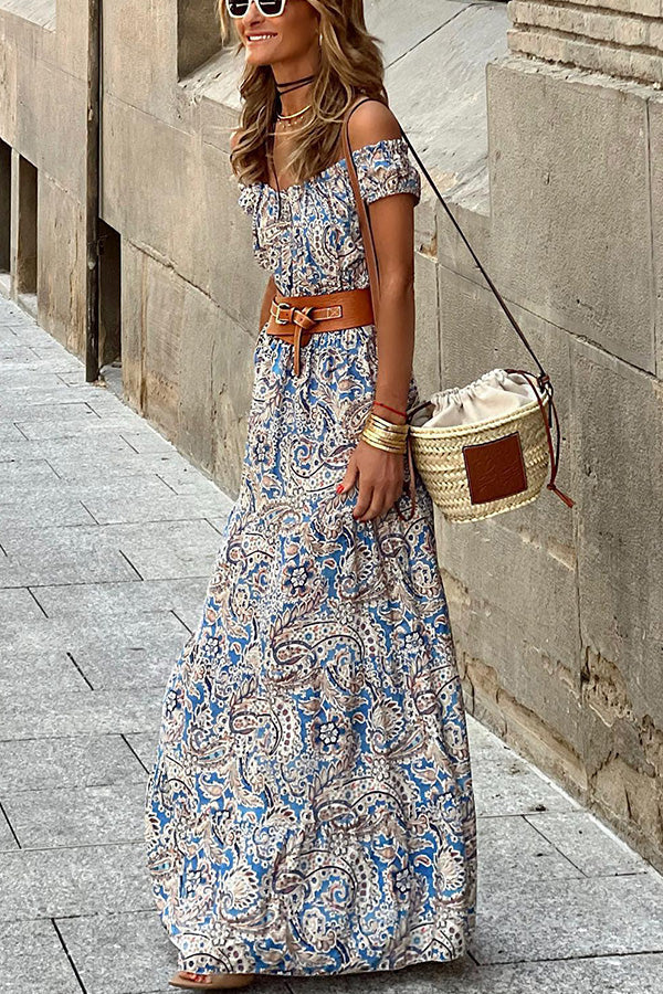 Vestido Magda de un solo hombro con cinturón fino y accesorios