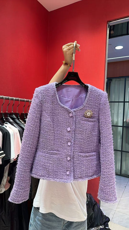 CC Brooch Jacket Lavender Polyester