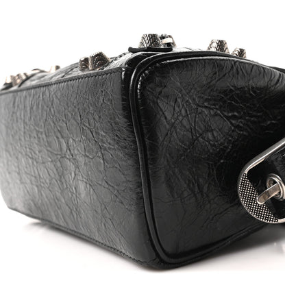 Agneau Arena Mini Le Cagole Duffle Crossbody Bag Black