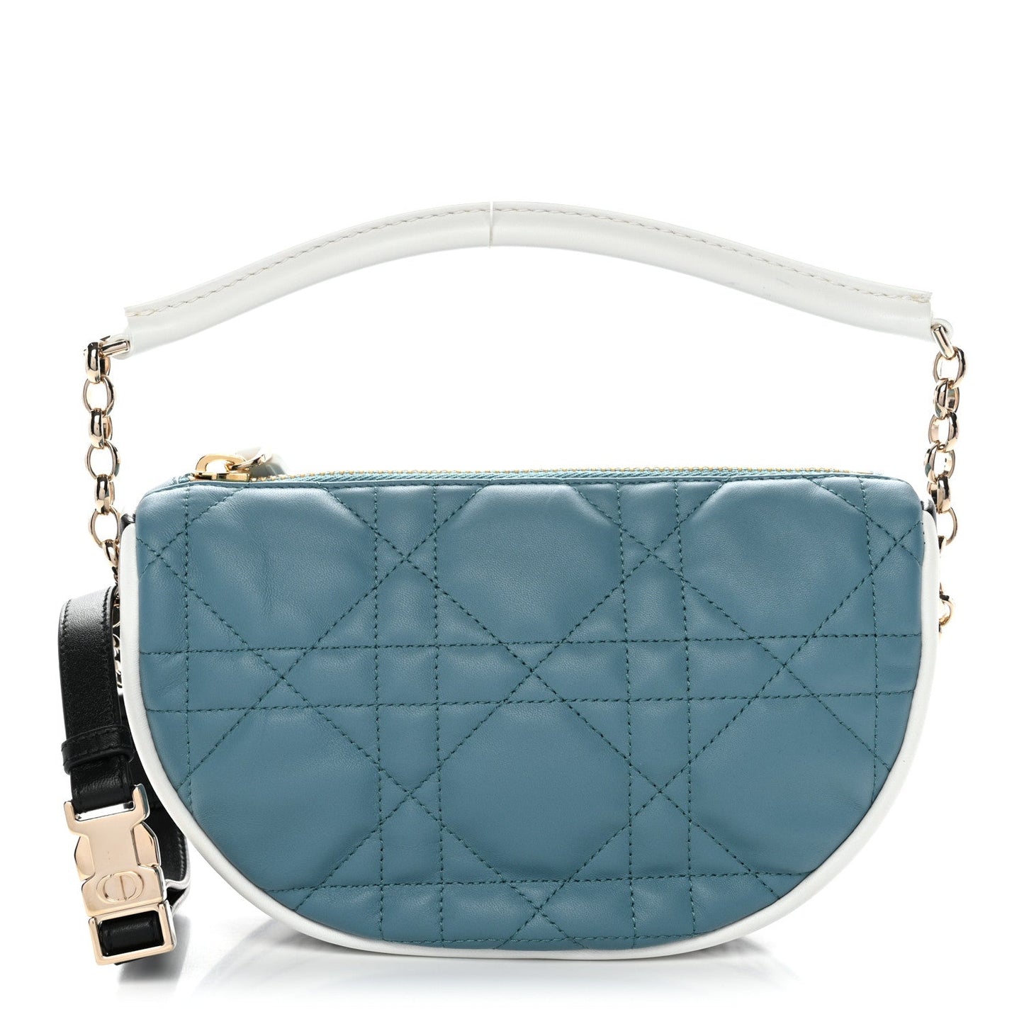 Lambskin Cannage Small Dior Vibe Hobo Bag Cloud Blue