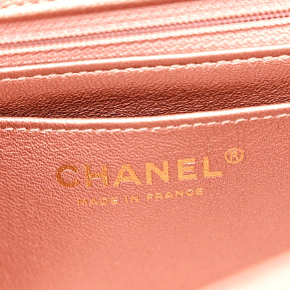 Metallic Grained Calfskin Quilted 2.55 Reissue Mini Flap Copper Pink