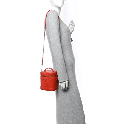Lambskin Timeless Vanity Cosmetic Case Red