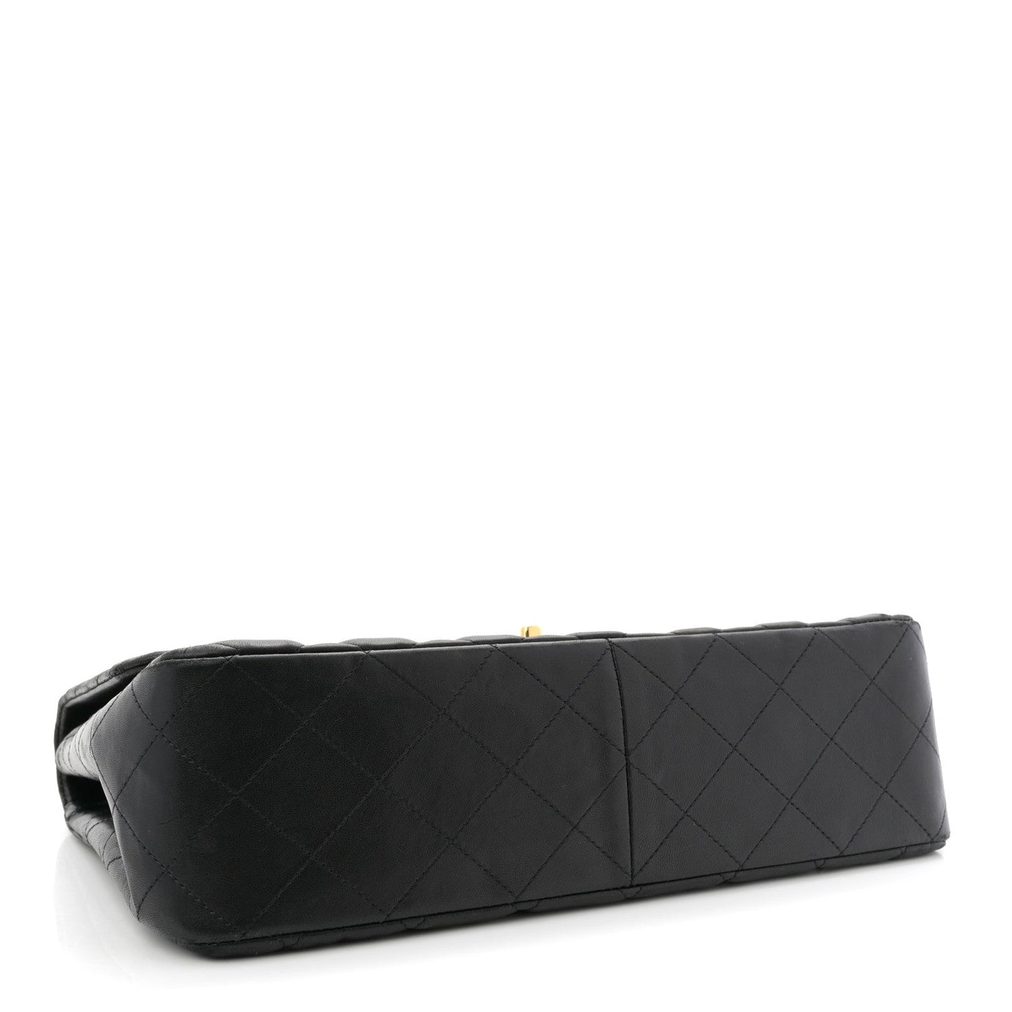 Lambskin Quilted Jumbo Single Flap Black