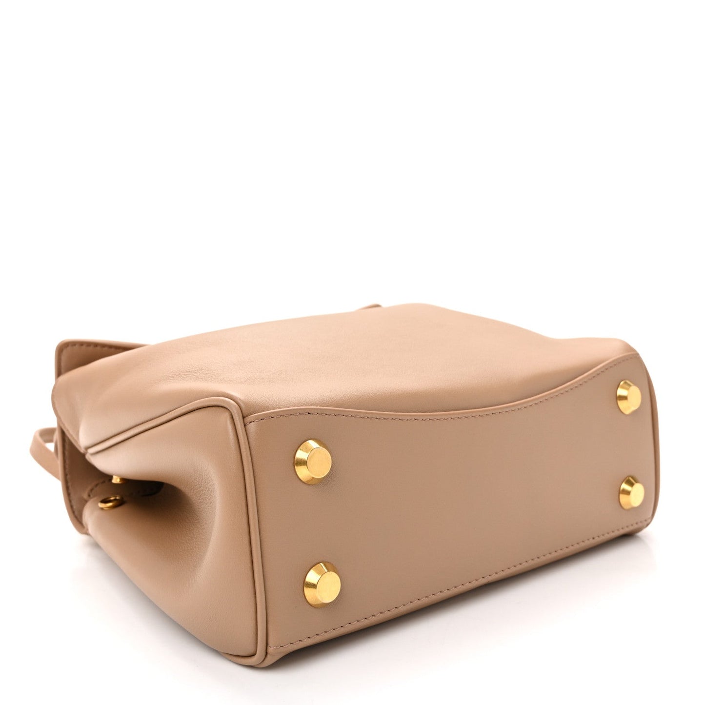 Natural Smooth Calfskin Mini Rodeo Top Handle Handbag Latte