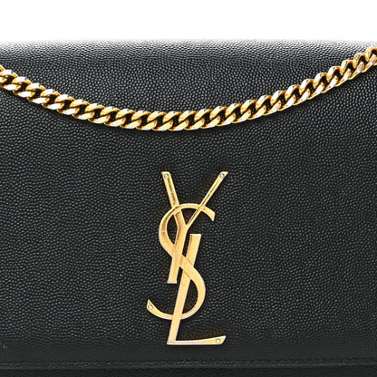 Grain De Poudre Medium Classic Monogram Kate Satchel Black