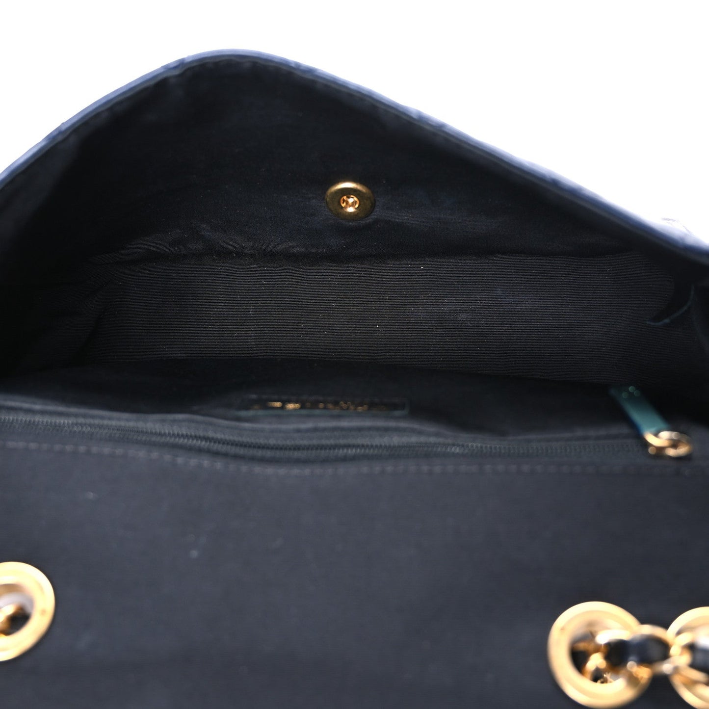 Lambskin Quilted Medium Elegant CC Flap Navy Black