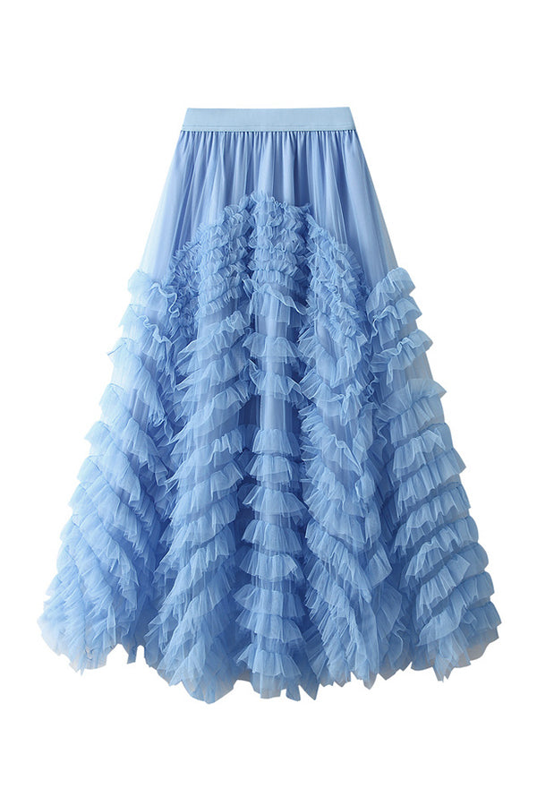 Preciosa falda pastel que adelgaza la cadera y cubre las caderas.