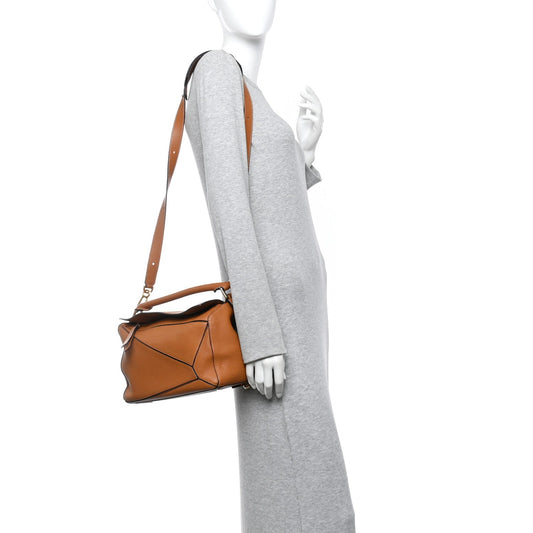 Calfskin Medium Puzzle Bag Tan