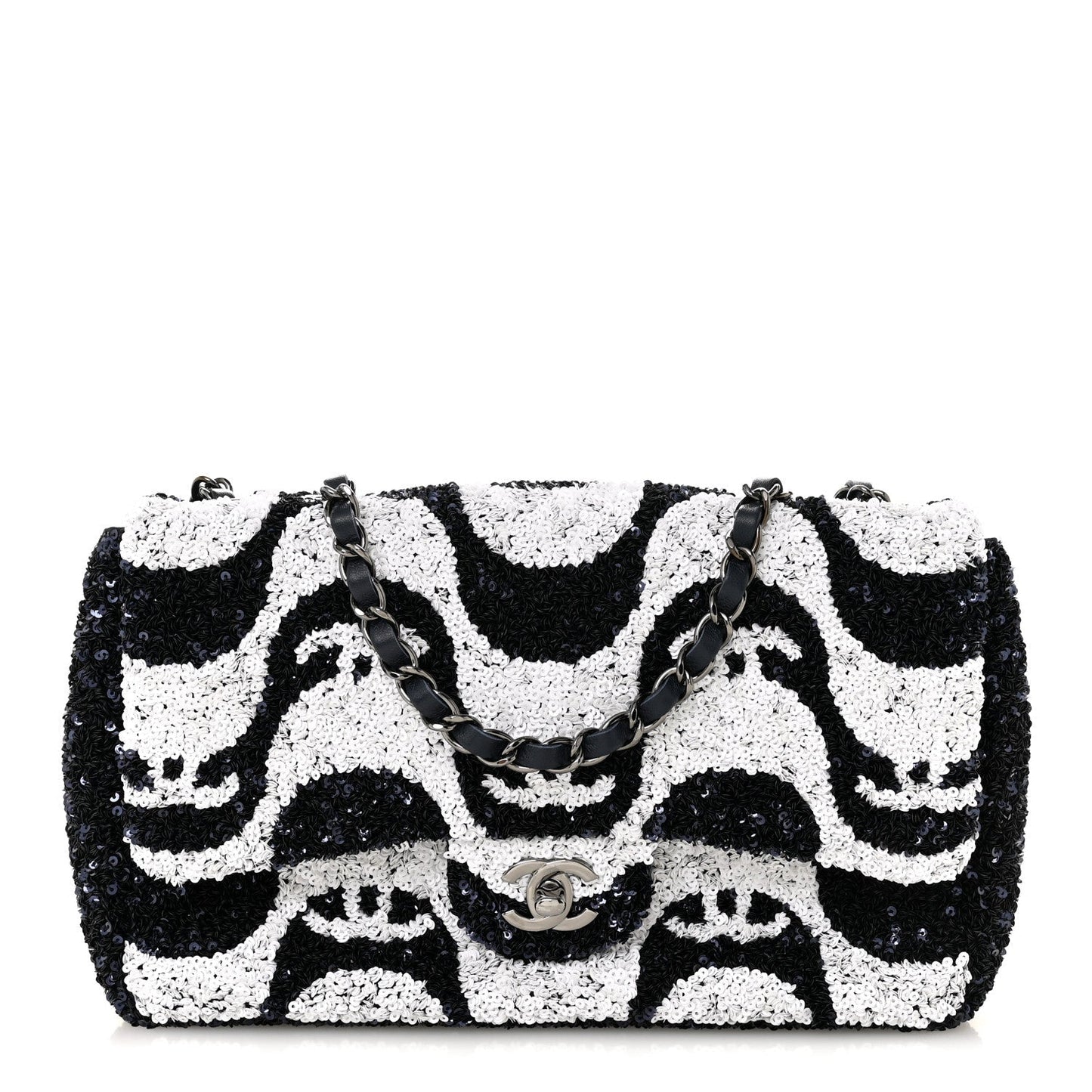 Sequin Medium Flap Blue Blue White