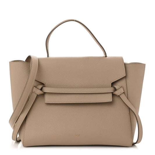Grained Calfskin Mini Belt Bag Light Taupe