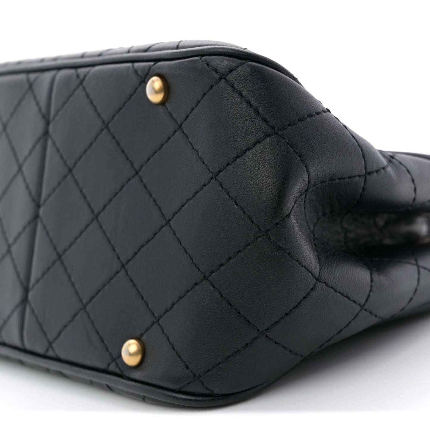 Calfskin Stitched Small Egyptian Amulet Drawstring Bag Black