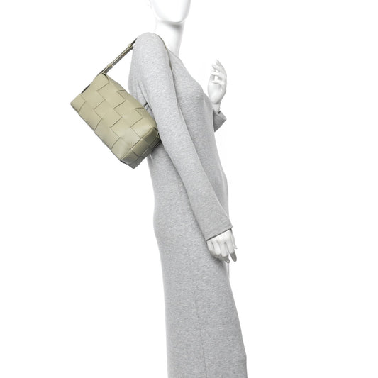 Lambskin Maxi Intrecciato Brick Cassette Bag Travertine