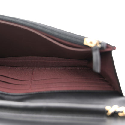 Lambskin Chevron Quilted Wallet On Chain WOC Black