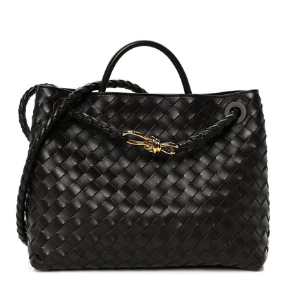 Nappa Intrecciato Medium Andiamo Shoulder Bag Fondant