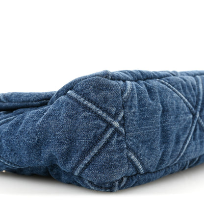 Denim Quilted Medium Chanel 19 Flap Blue