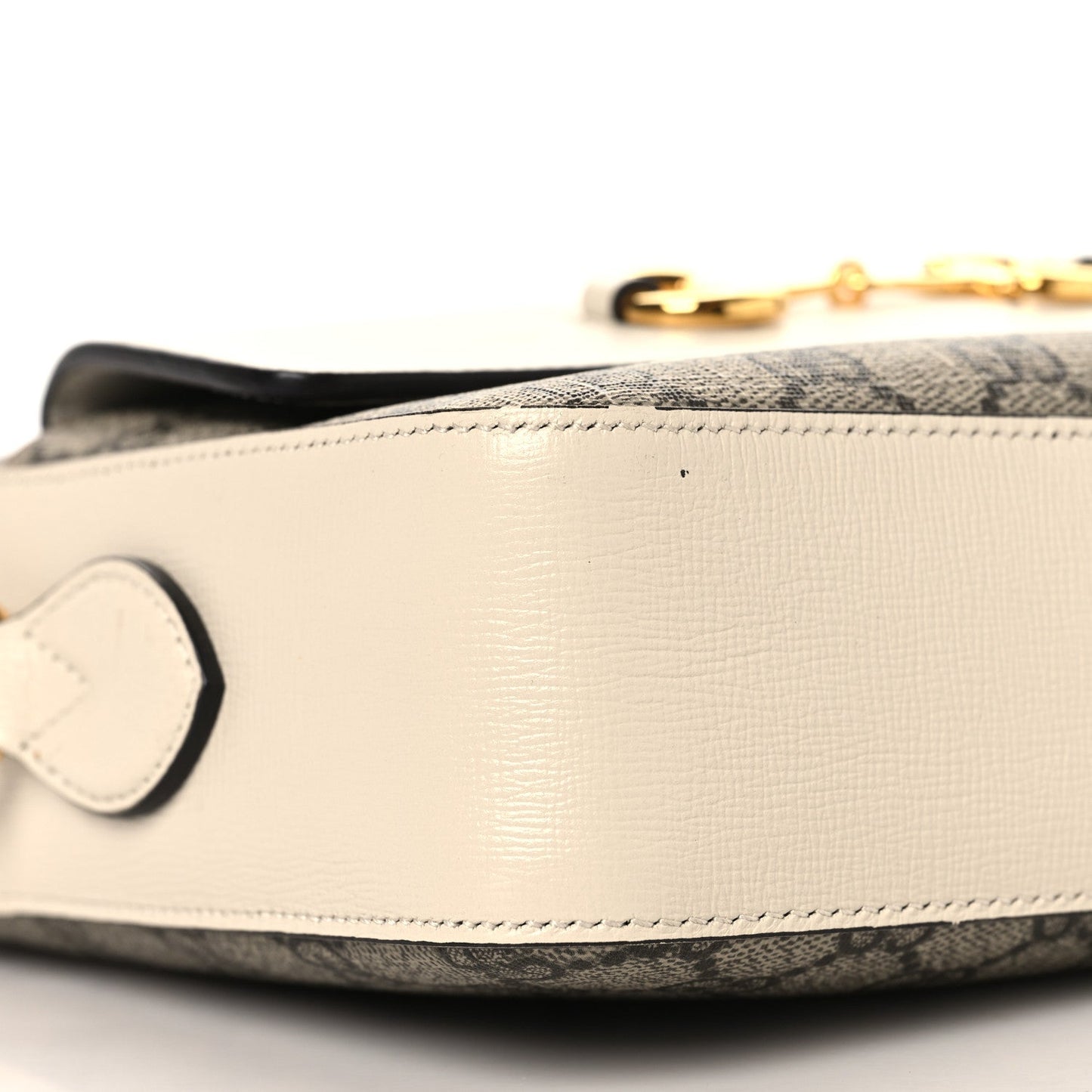 GG Supreme Monogram Small Horsebit 1955 Shoulder Bag Beige Mystic White