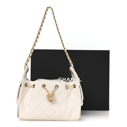 Caviar Quilted Mini Chanel 25 Handbag White