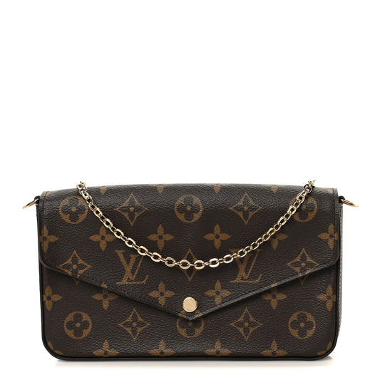 Monogram Pochette Felicie Chain Wallet Fuchsia