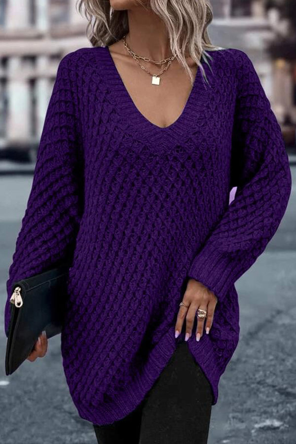 Suéter oversize de algodón con hombros caídos y unicolor