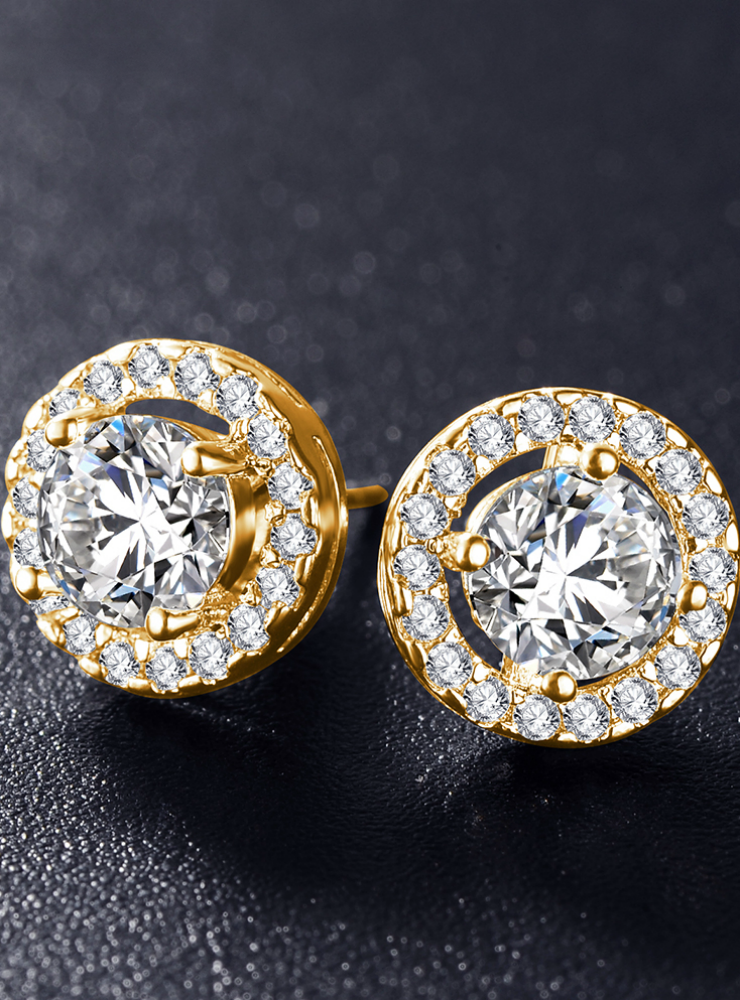 Elegant Silver Wedding Stud Earrings