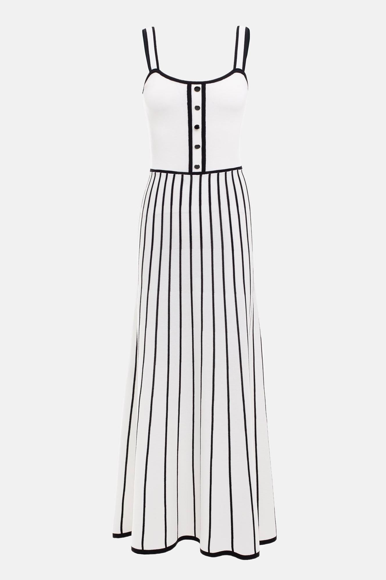 Vestido midi de punto con tirantes finos Pag 