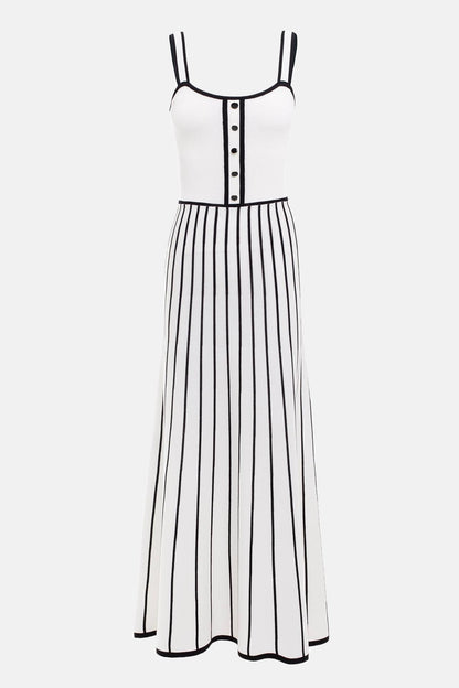 Vestido midi de punto con tirantes finos Pag 